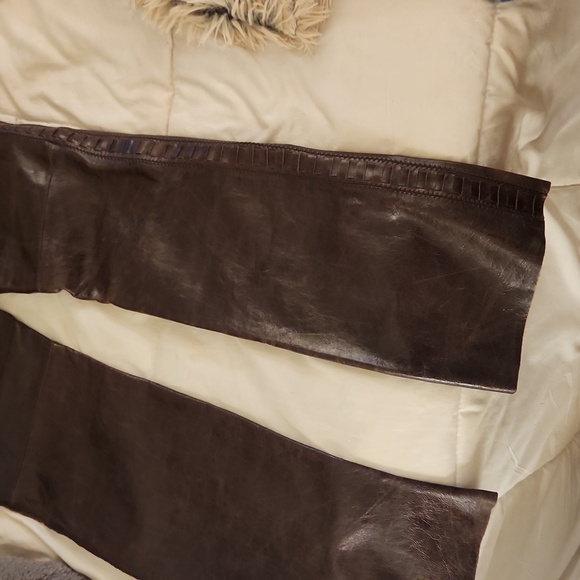 Genuine Leather brown pants size 2 - Picture 7 of 9
